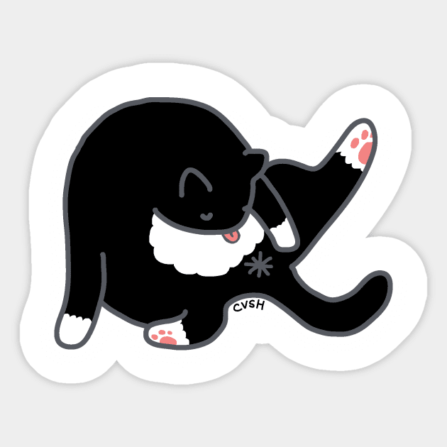 Clean Kitty Sticker by catvshuman